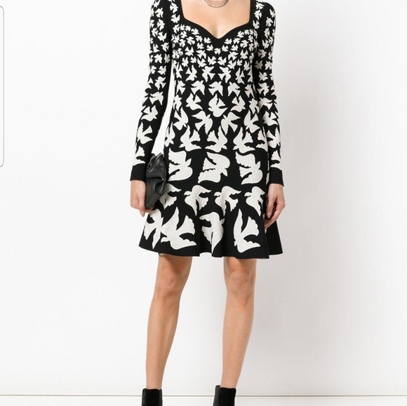 NWOT - Alexander McQueen Dove Jacquard Dress - Picture 9 of 9